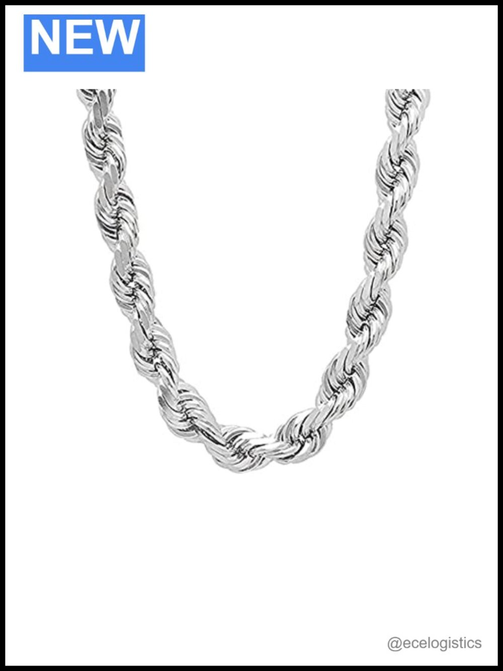 925 Sterling Silver 9mm Hollow Rope Chain Necklace Diamond Cut Italian Twist
